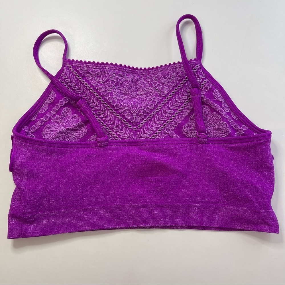 Seamless bralette low impact sports bra purple women's size XS/S - Picture 4 of 6